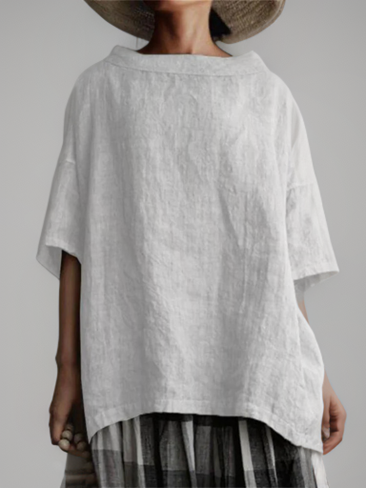 Norvielle Damen Oversized Tunika mit Boot-Halskette