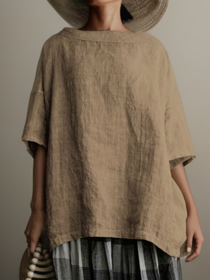 Norvielle Damen Oversized Tunika mit Boot-Halskette