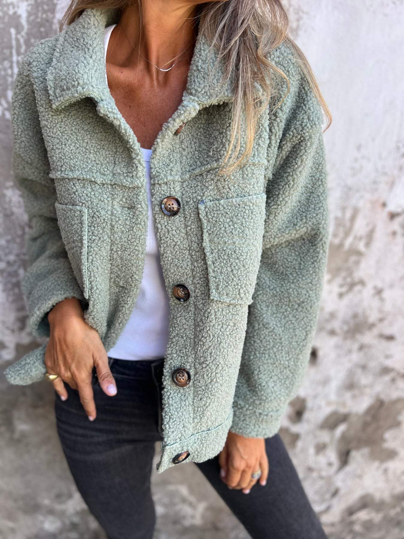 Damen Kuscheljacke Innenfutter Warm Beige - Norvielle