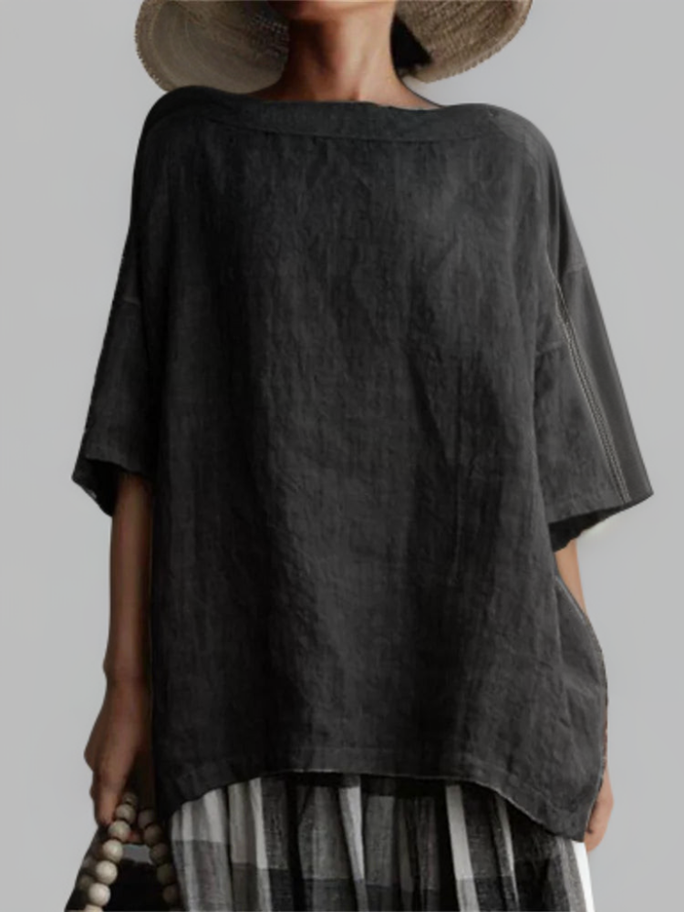 Norvielle Damen Oversized Tunika mit Boot-Halskette