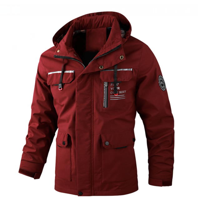 Herren Leichte Wasserdichte Regenjacke Winter Christian