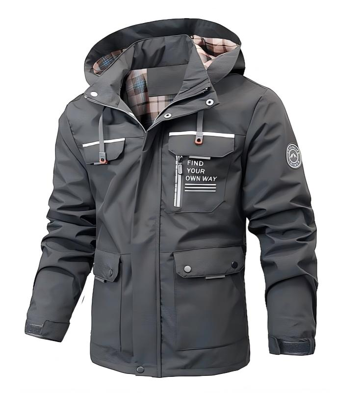 Herren Leichte Wasserdichte Regenjacke Winter Christian