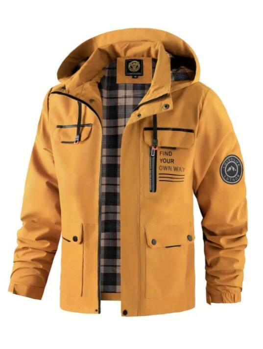Herren Leichte Wasserdichte Regenjacke Winter Christian