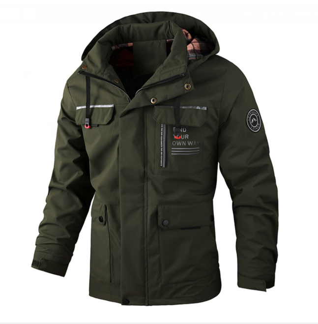 Herren Leichte Wasserdichte Regenjacke Winter Christian