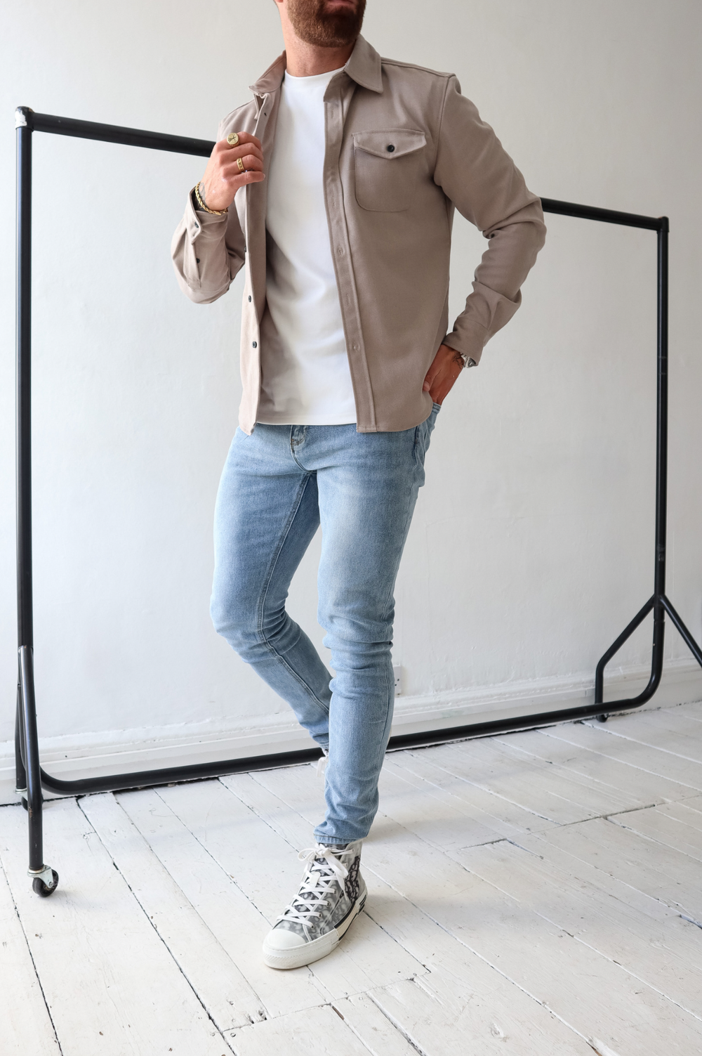 Herren Hemdjacke mit Brusttaschen