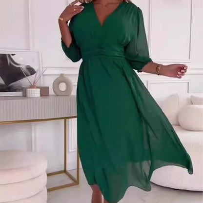 Norvielle Damen Chiffonkleid Seide Leichtig