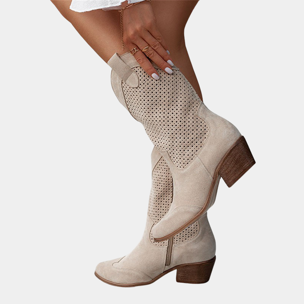Damen Cowboystiefel Komfortleder
