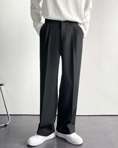 Enzo Herren Anzughose High-Waist Weites Bein