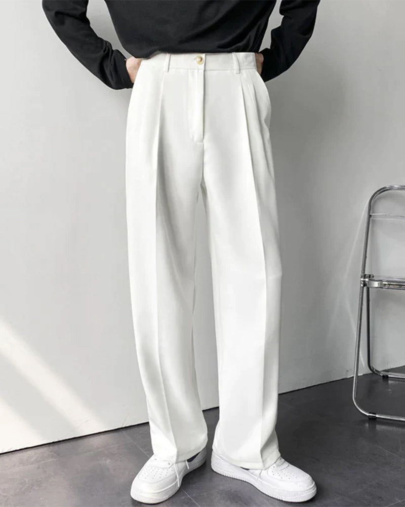 Enzo Herren Anzughose High-Waist Weites Bein