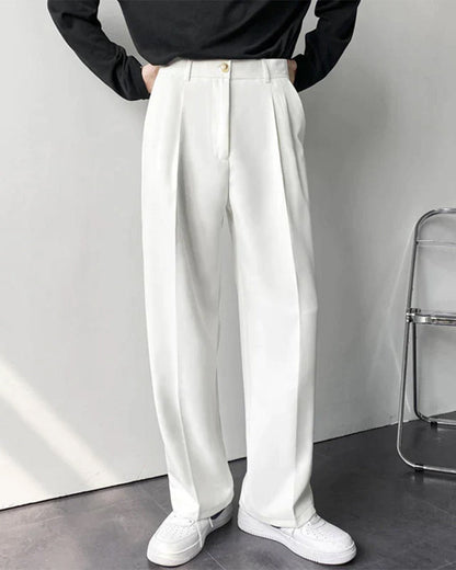 Enzo Herren Anzughose High-Waist Weites Bein