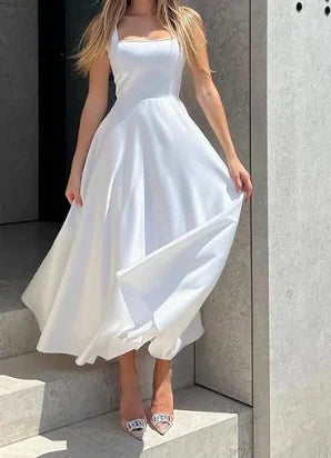 Norvielle Damen Ärmelloses Maxikleid Hohe Taille
