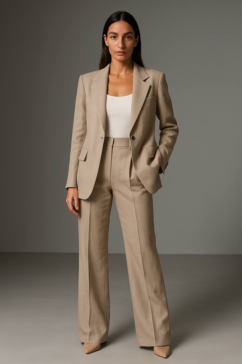 Damen Hosenanzug Business Blazer und Hose Lässig