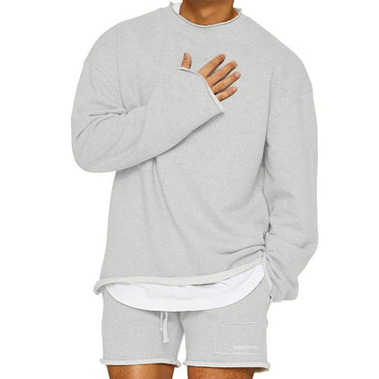 Herren Pullover Klassisch Weich Grau