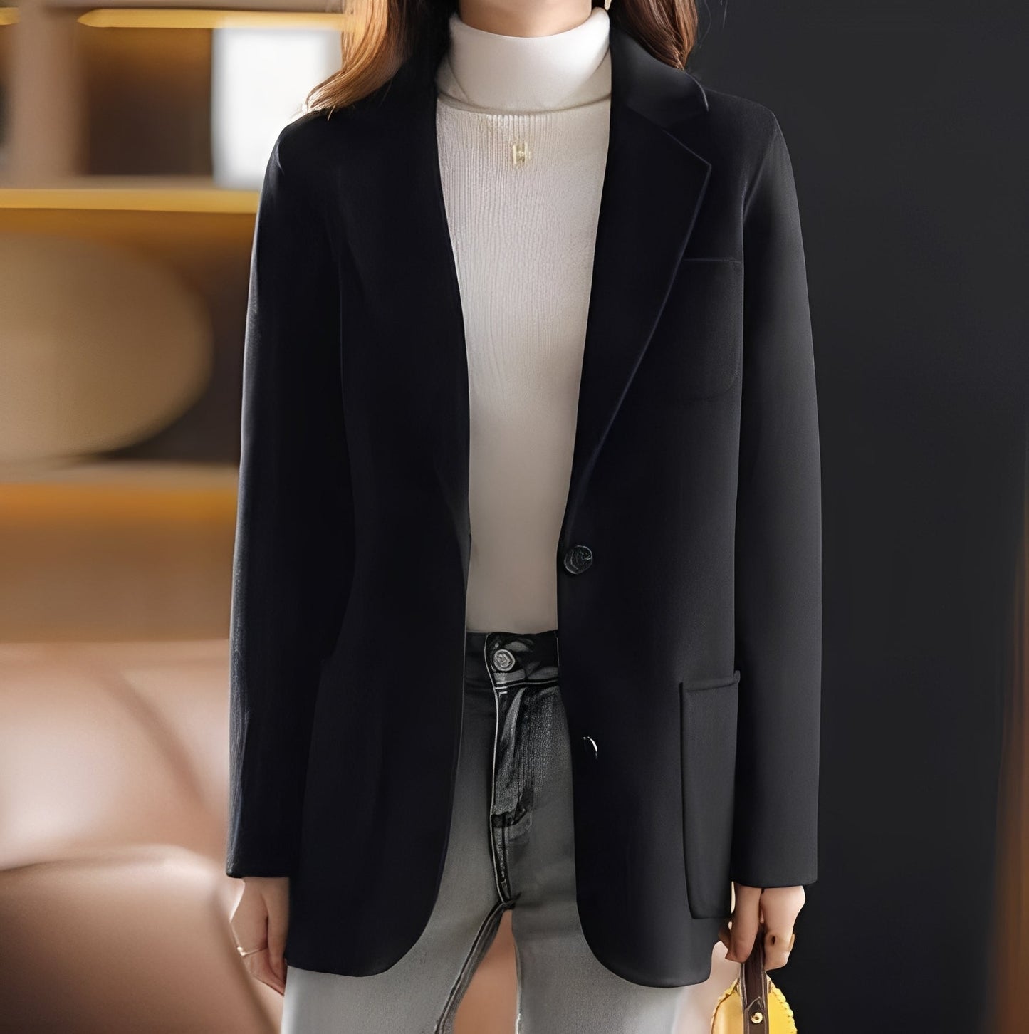 Damen Blazer Wolle Reverskragen