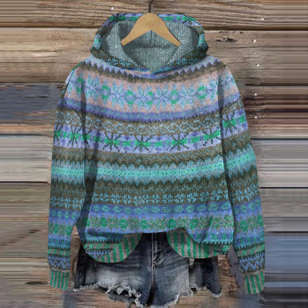 Damen Hoodie Gemustert Komfortabel