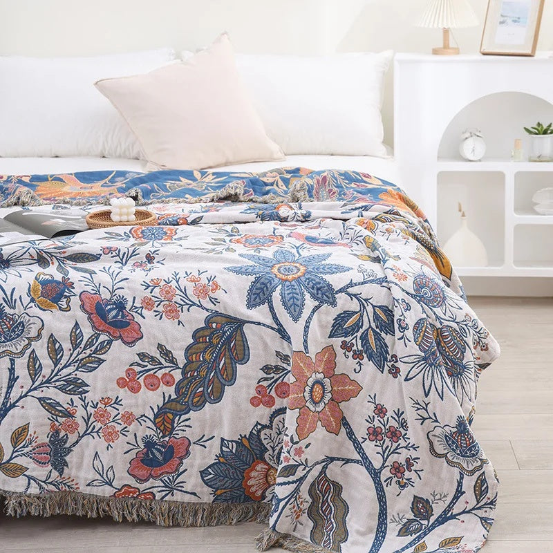 Baumwoll-Blumendeken 100% Baumwolle Floral Rustikal