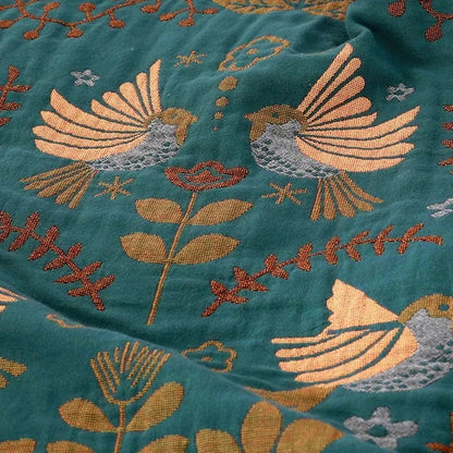 Skandinavische Umkehrdecke Vogelmuster 100% Baumwolle