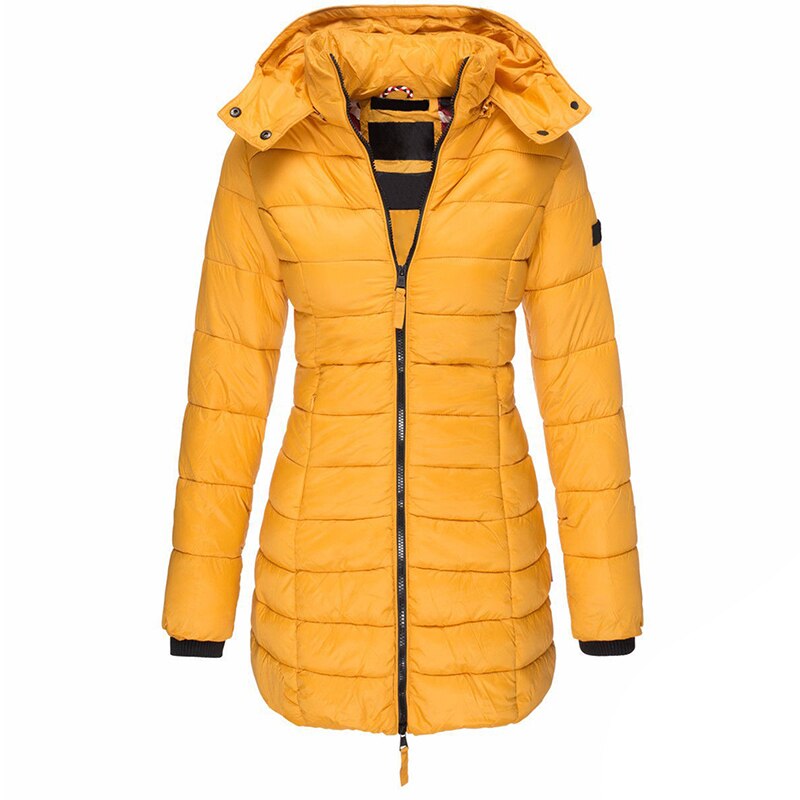 Damen Lange Daunenjacke