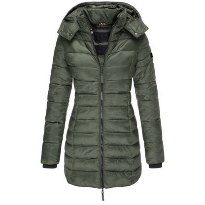 Damen Lange Daunenjacke
