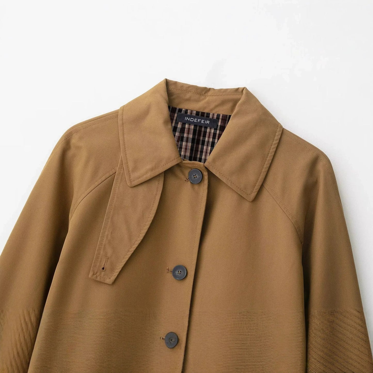 Damen Trenchcoat Baumwollmischung Lockere Passform Mittellang