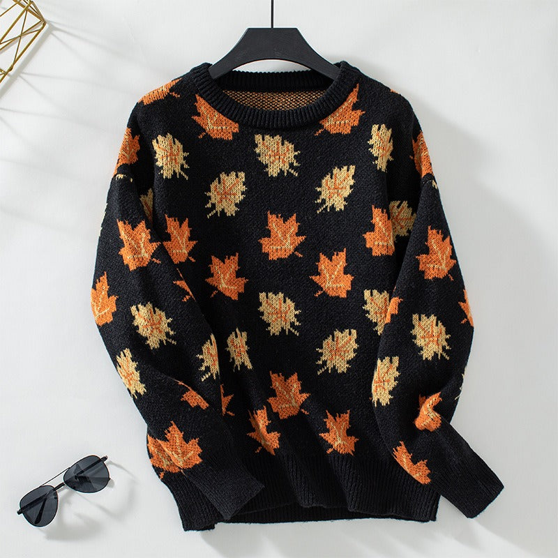 Damen Sweatshirt Strickstoff Lockere Passform Rundhals