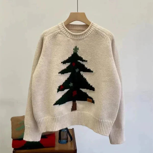Damen Pullover Wollstrick Lockere Passform Rundhalsausschnitt - Norvielle