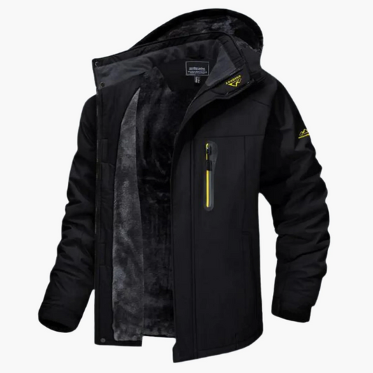 Herren Outdoor Winterjacke Wasserabweisend Fleece Schwarz - Norvielle