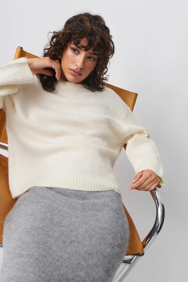 Norvielle Damen Oversized Pullover Sweatshirt Weicher Woll-Look