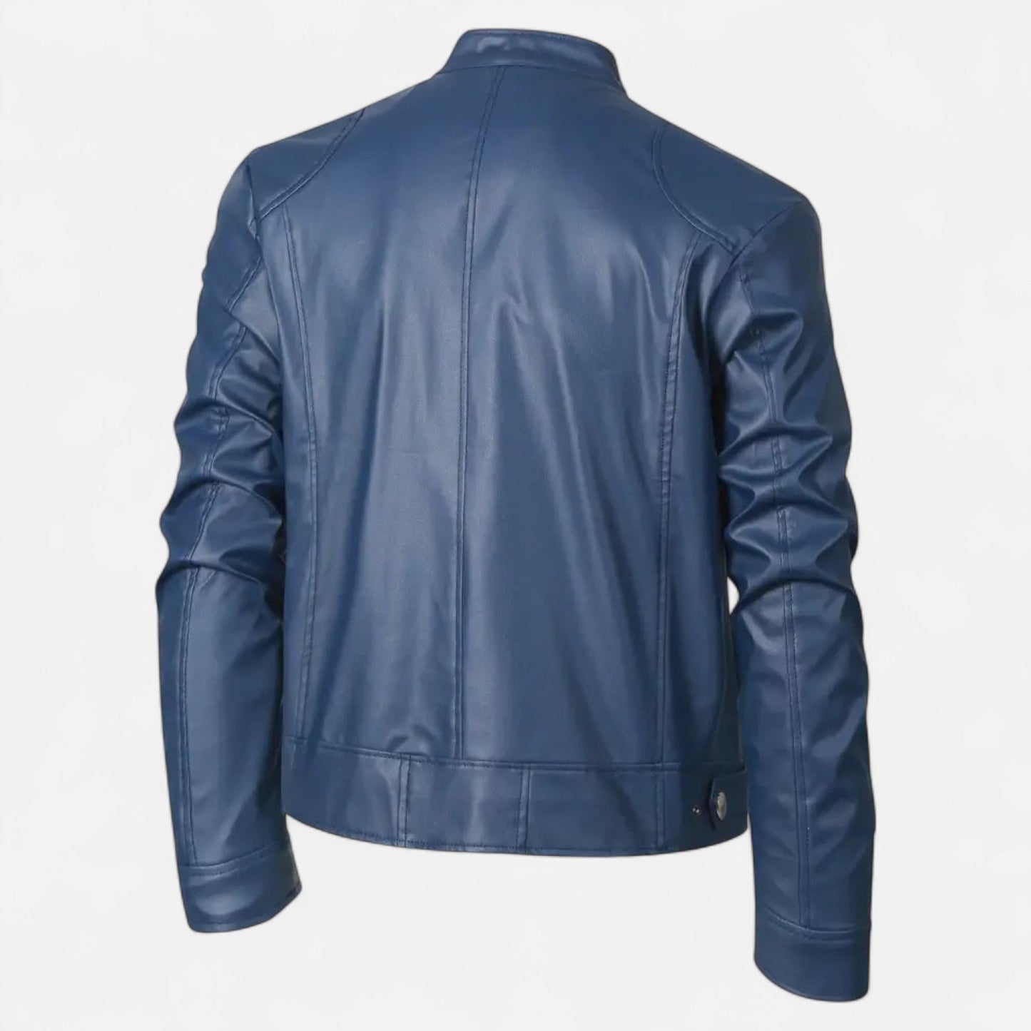 Herren Lederjacke Biker Style Reißverschluss