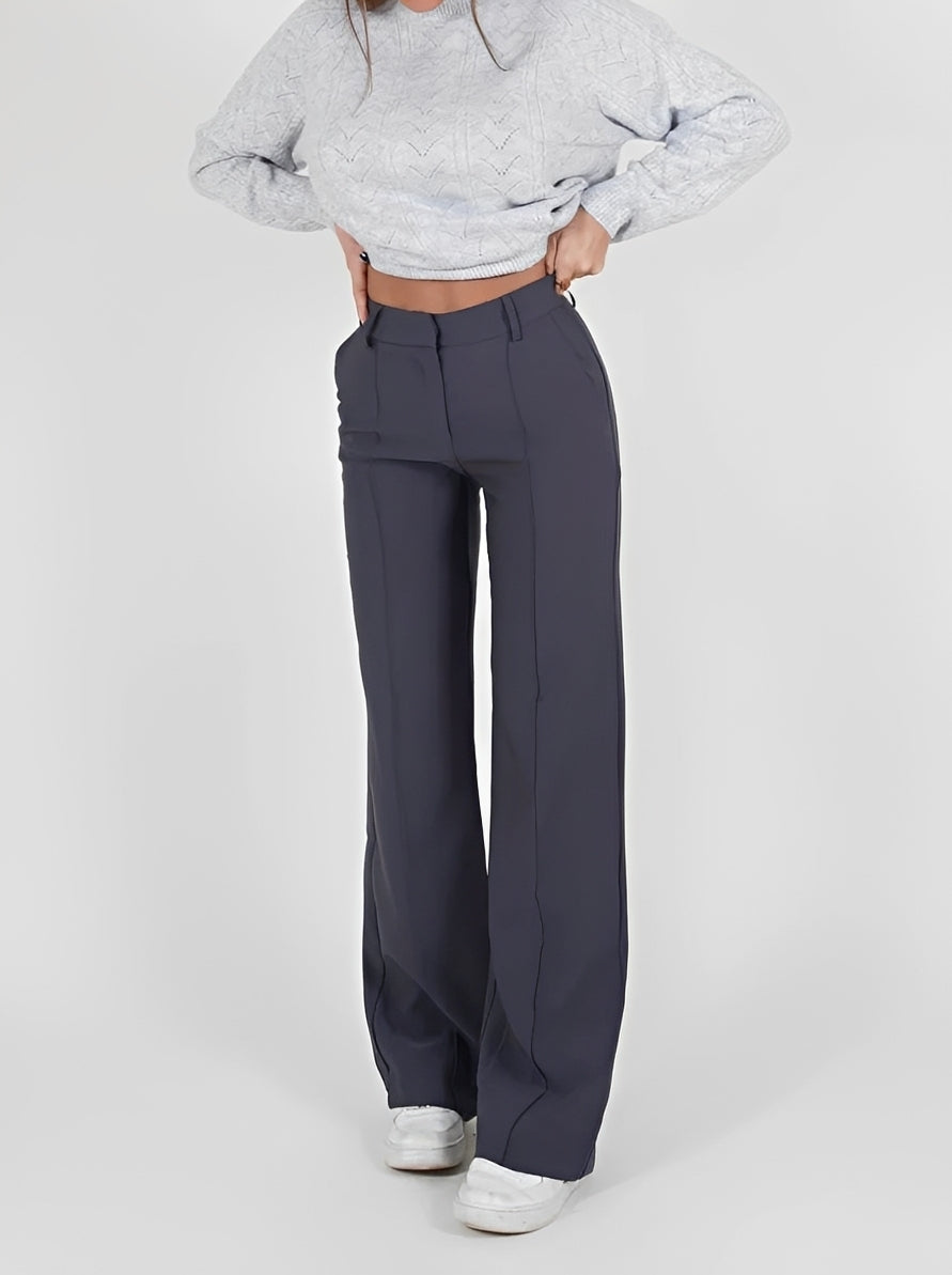Damen Bootcut-Hose Gerade Geschnitten