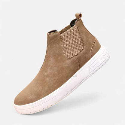 Herren Chelsea Boots Lederoptik Elastisch