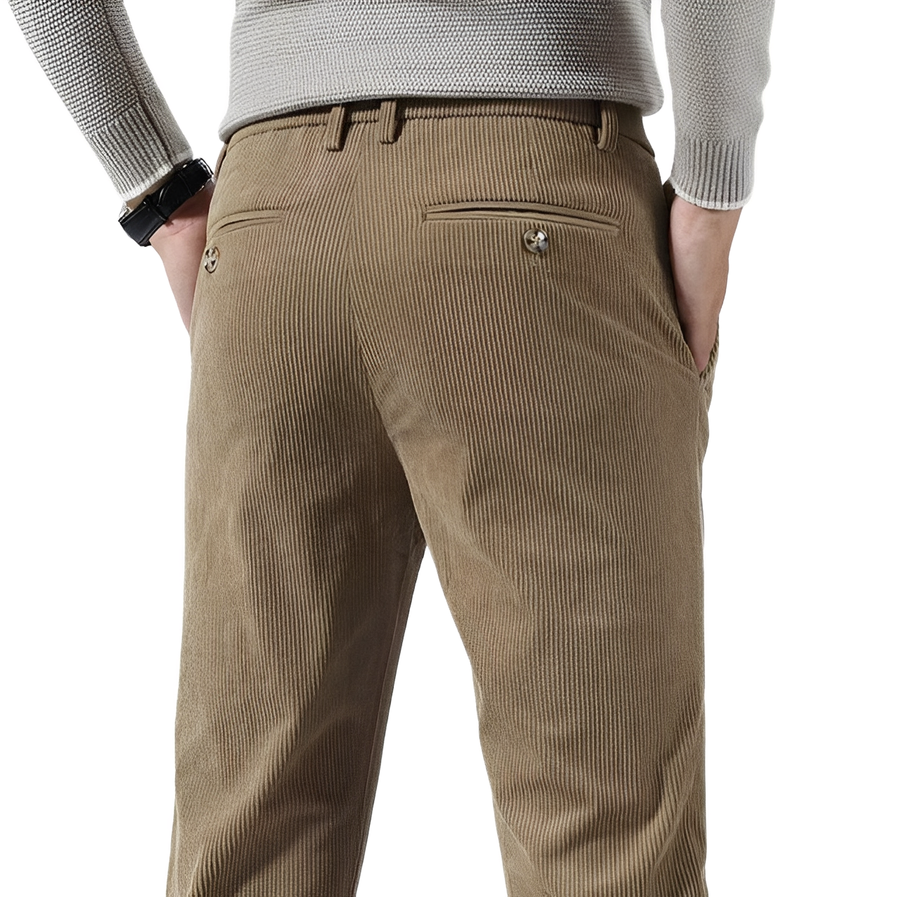 Herren Cordhose Leicht Lässig Beige