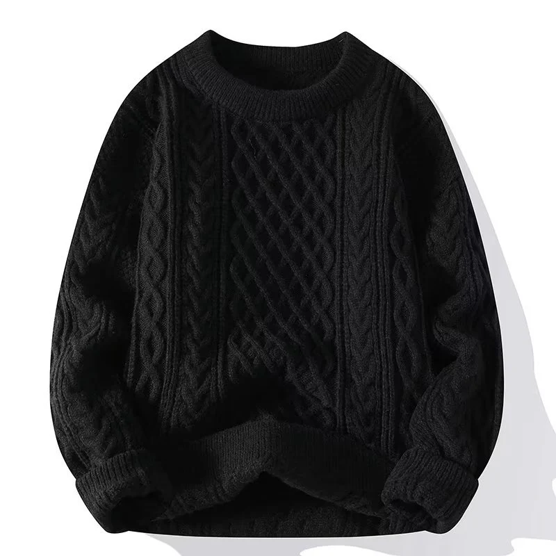 Damen Pullover Wollmischung Lockere Passform Kabelstrick