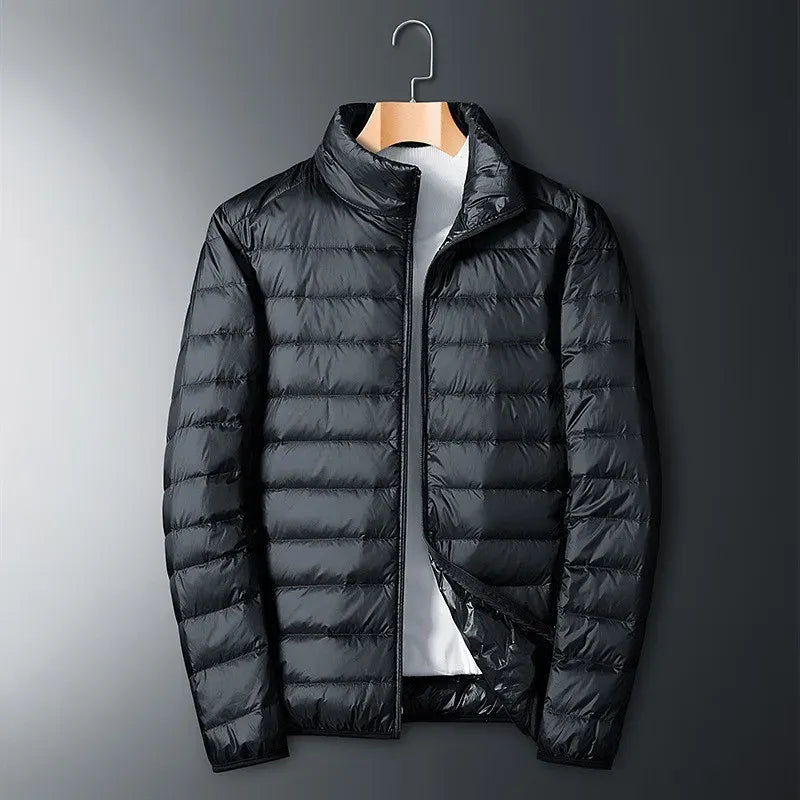 Damen Pufferjacke Nylon Gesteppt Voller Reißverschluss Schwarz - Norvielle