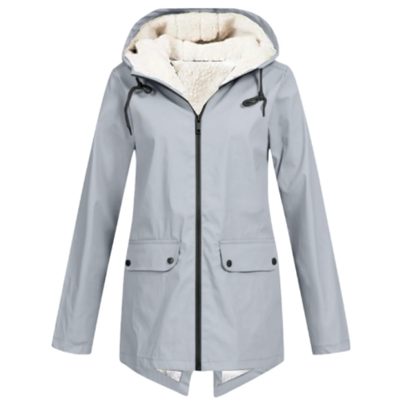 Damen Trenchcoat Wasserdicht Fleecegefüttert Mittellang