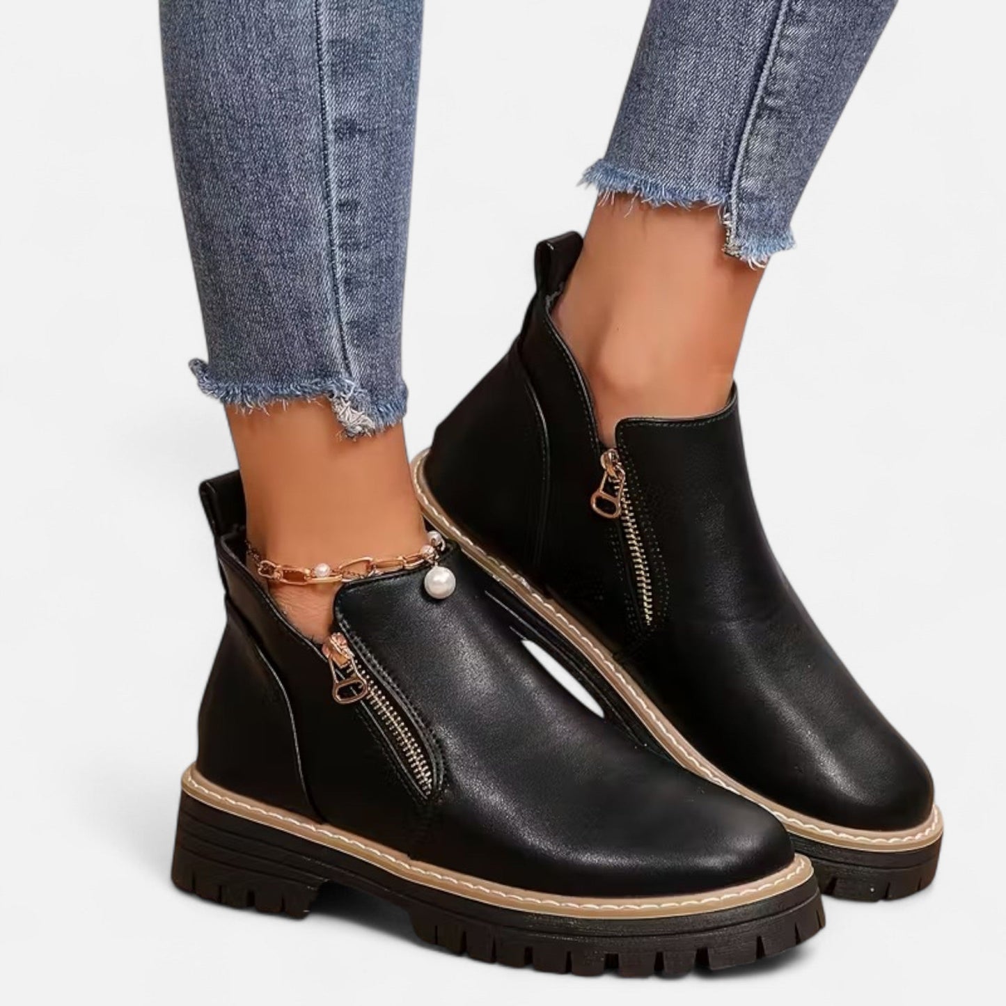 Damen Stiefeletten Robuste Sohle Kurzschaft
