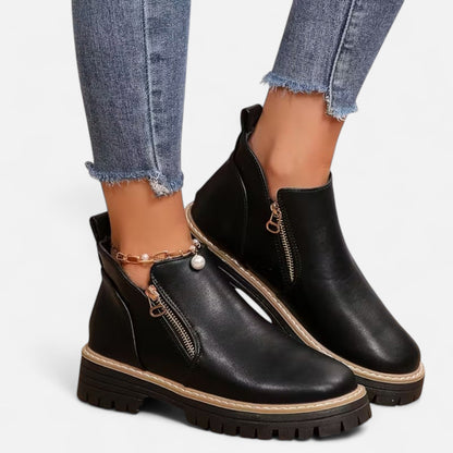 Damen Stiefeletten Robuste Sohle Kurzschaft