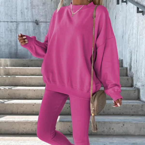 Weiches Damen Sweatshirt Oversized Rundhalsausschnitt Baumwolle