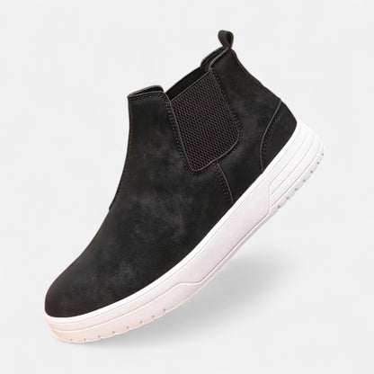 Herren Chelsea Boots Lederoptik Elastisch