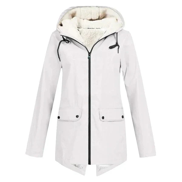 Damen Trenchcoat Wasserdicht Fleecegefüttert Mittellang