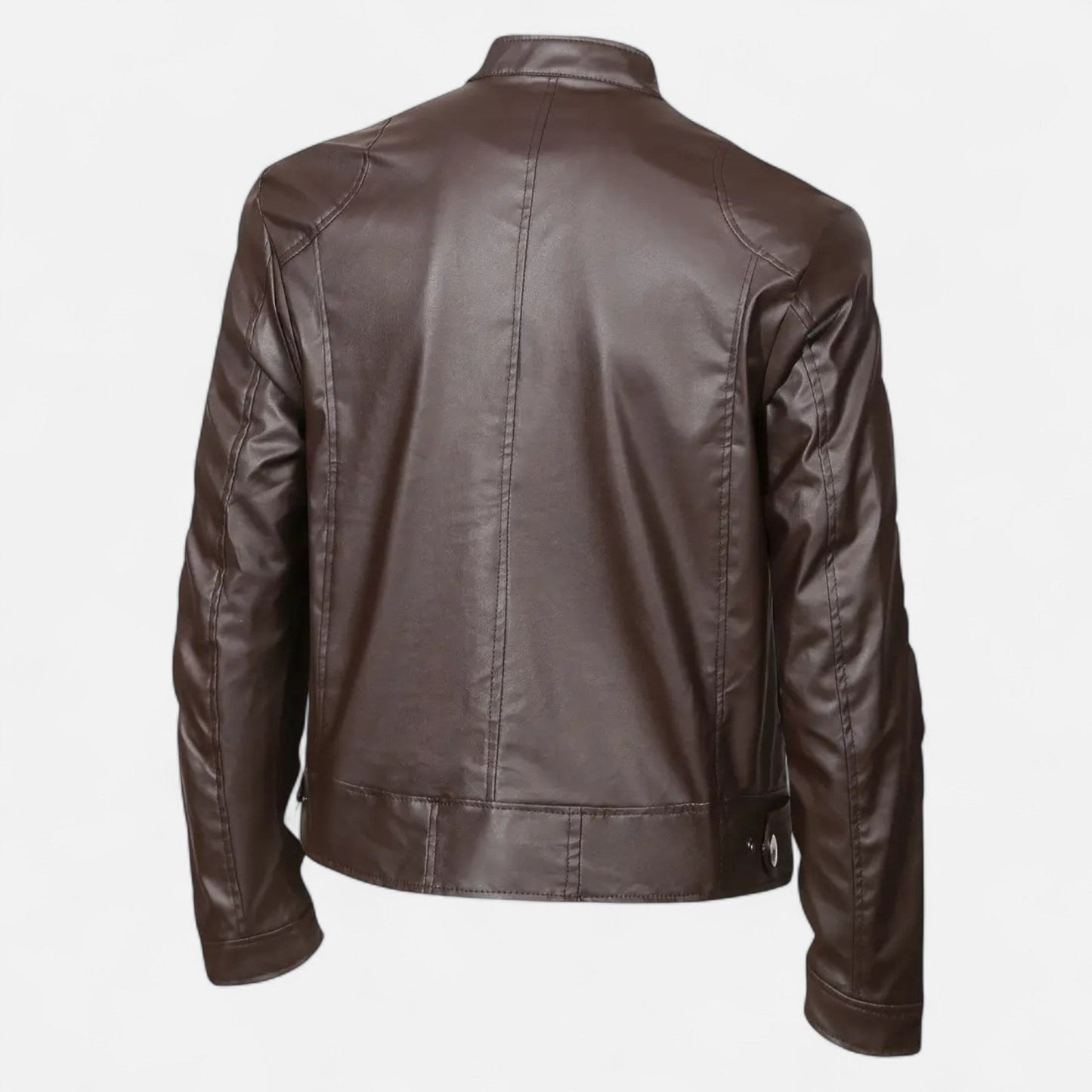 Herren Lederjacke Biker Style Reißverschluss