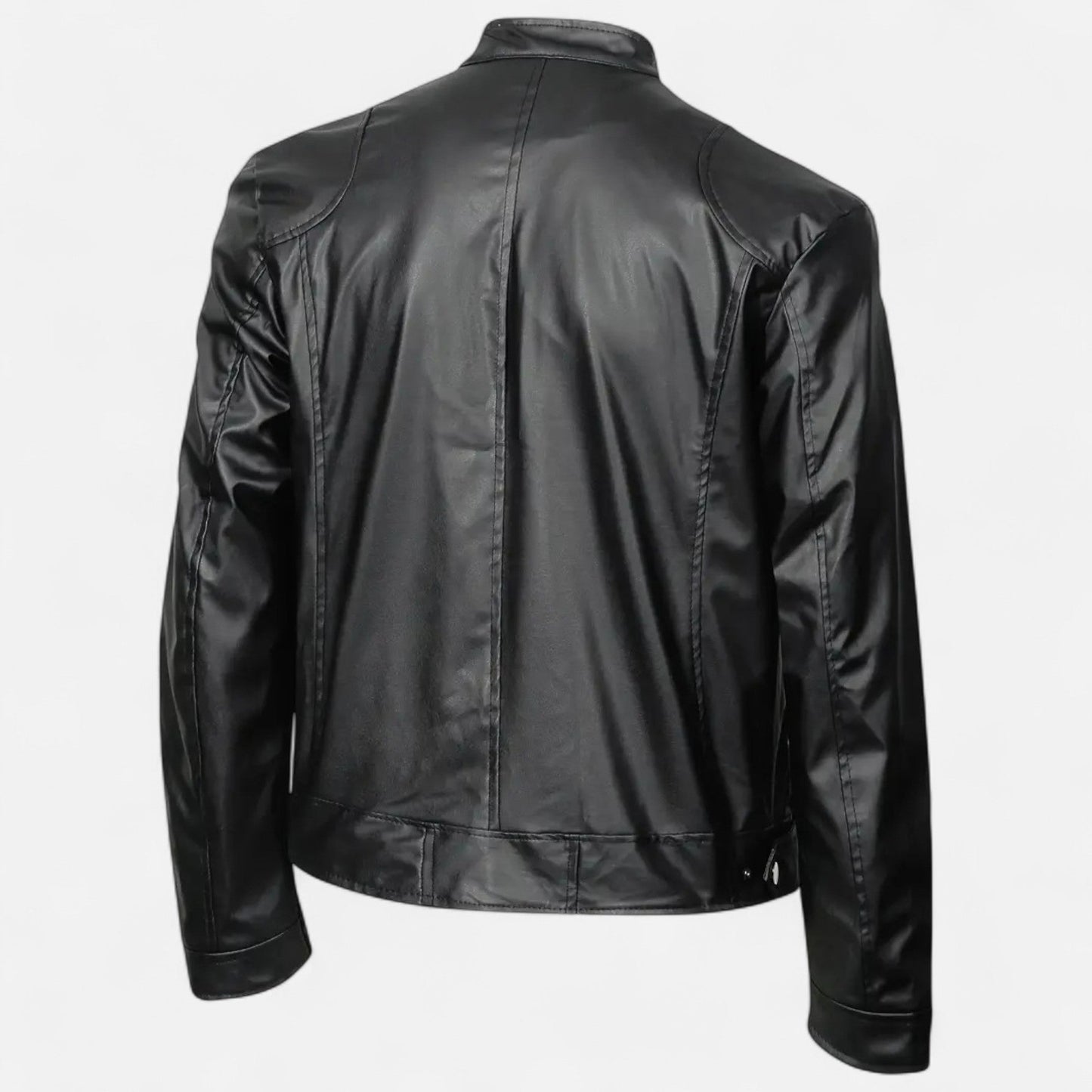Herren Lederjacke Biker Style Reißverschluss