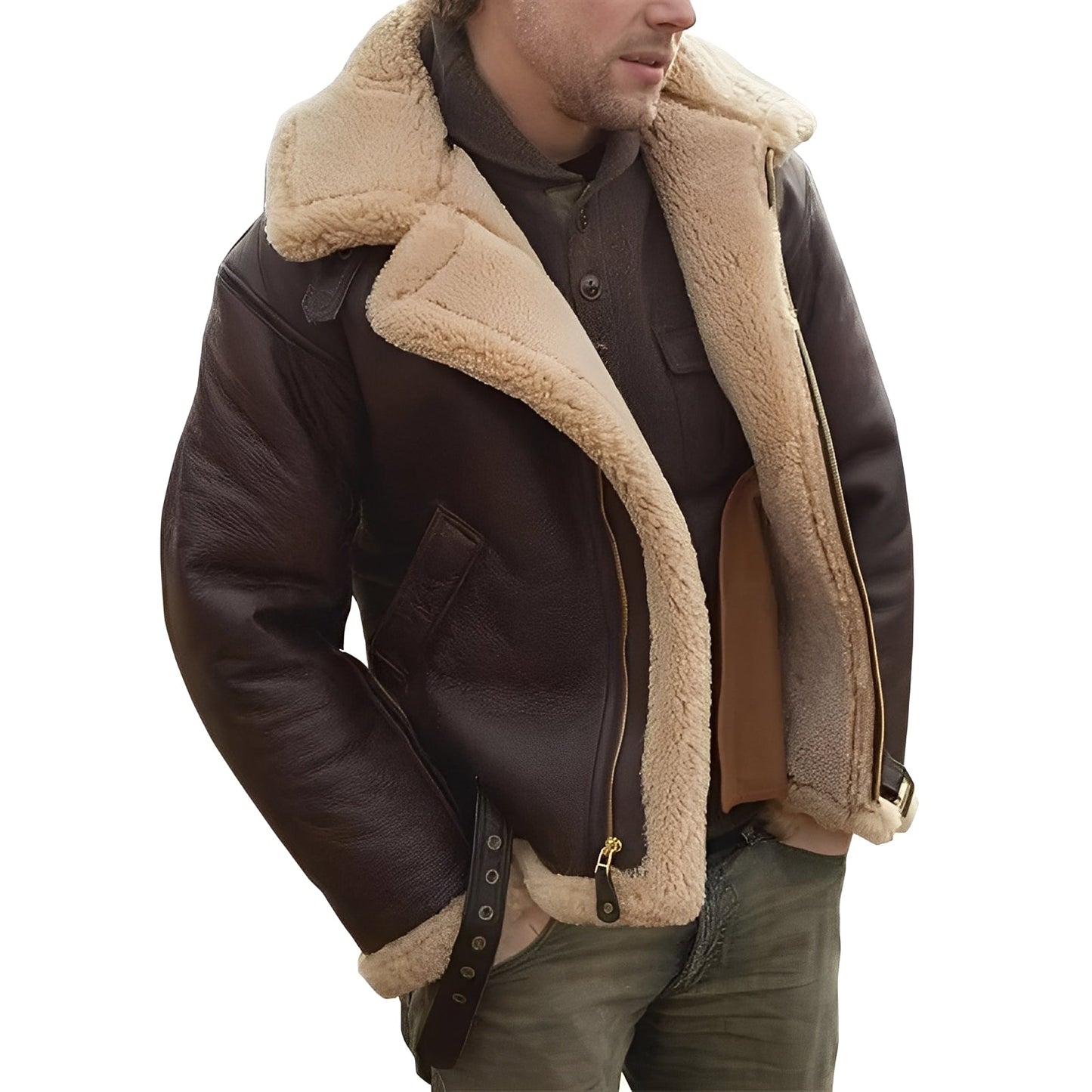Herrenjacke Sherpa-Futter Stilvoll