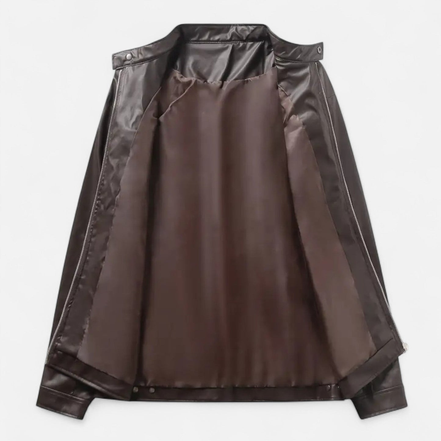Herren Lederjacke Biker Style Reißverschluss