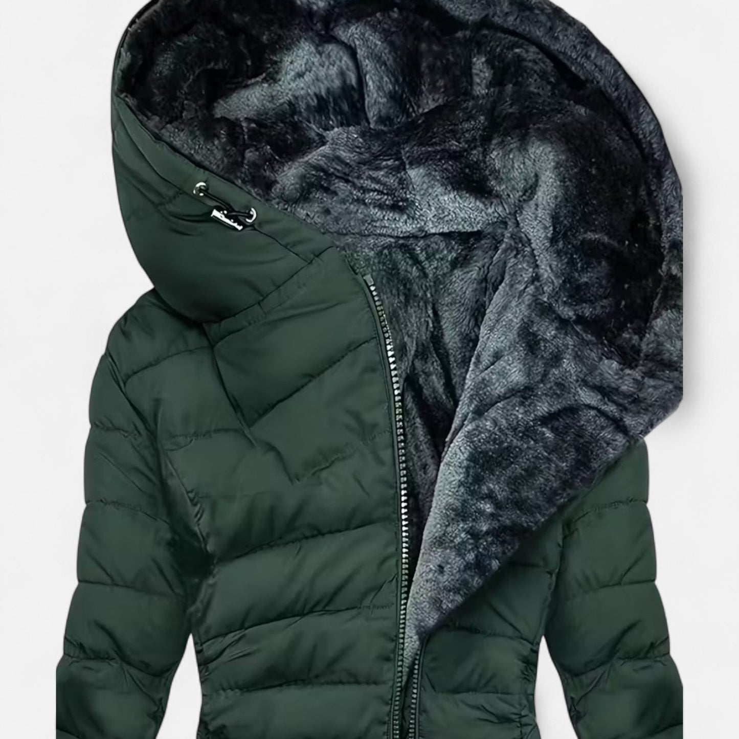 Damen Fleecejacke Slim Fit mit Kapuze und Reißverschluss