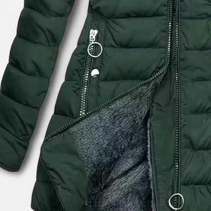 Damen Fleecejacke Slim Fit mit Kapuze und Reißverschluss