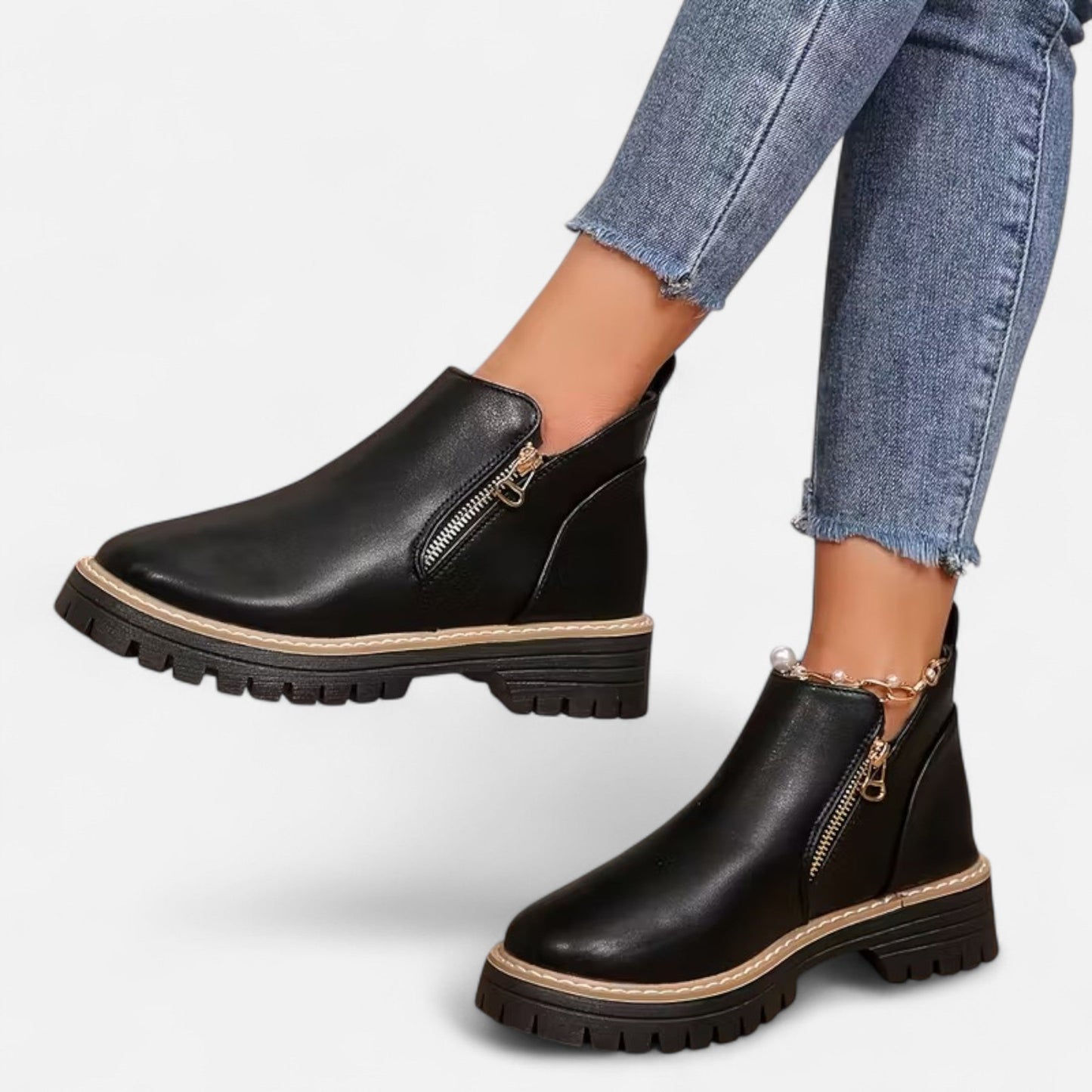 Damen Stiefeletten Robuste Sohle Kurzschaft