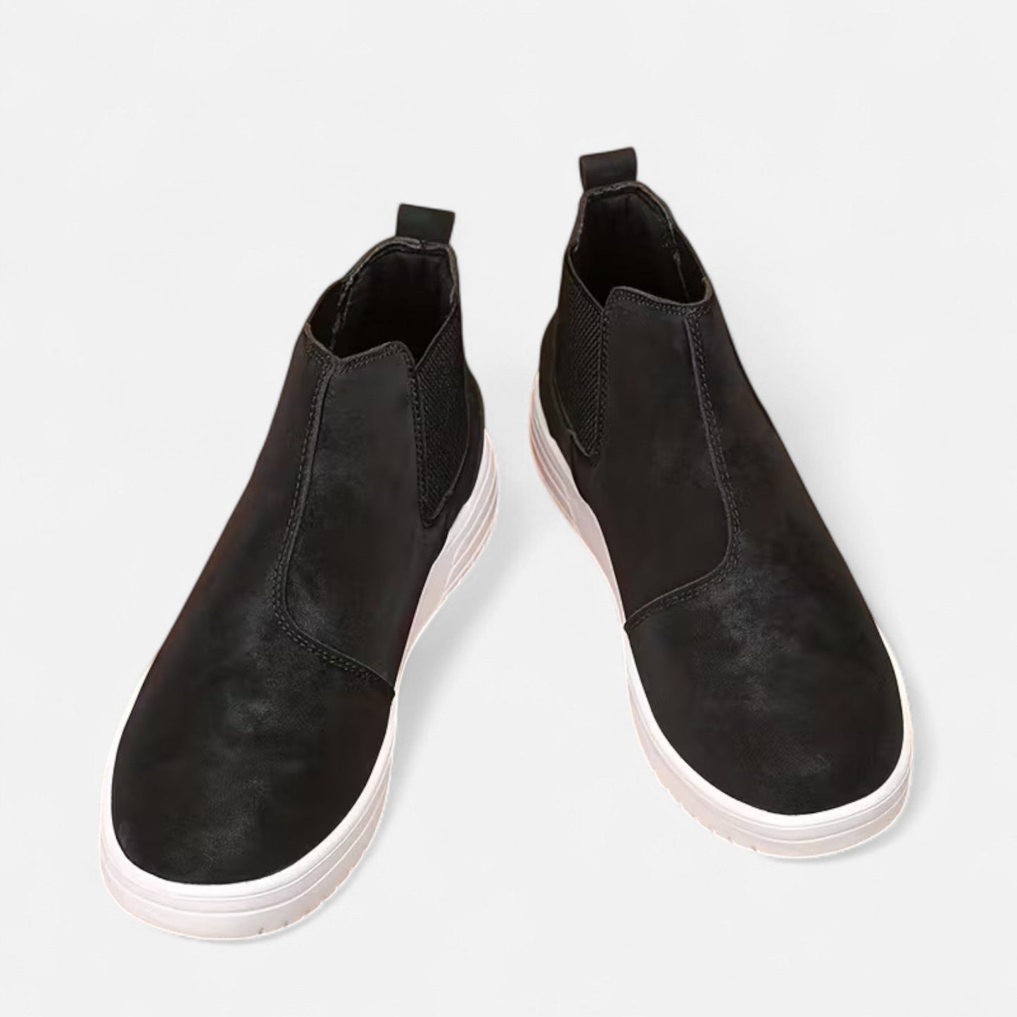 Herren Chelsea Boots Lederoptik Elastisch