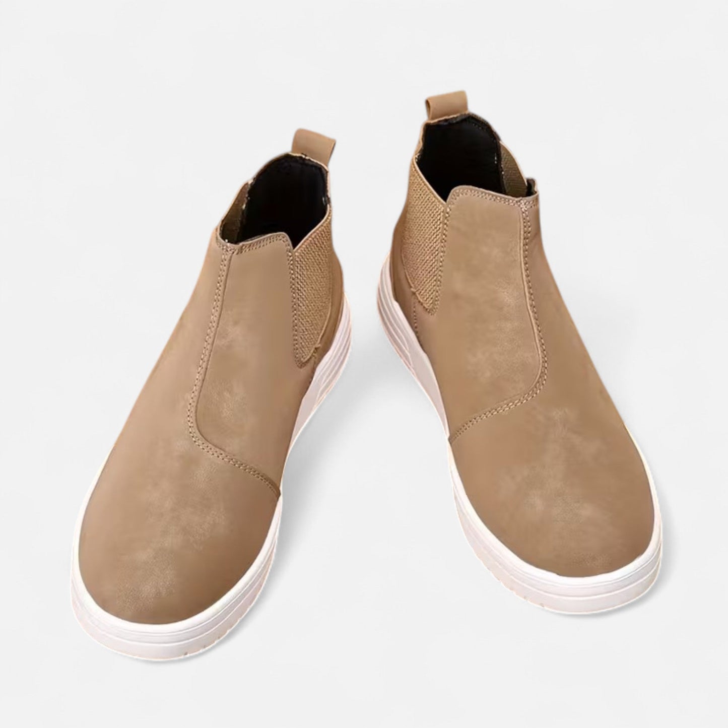 Herren Chelsea Boots Lederoptik Elastisch