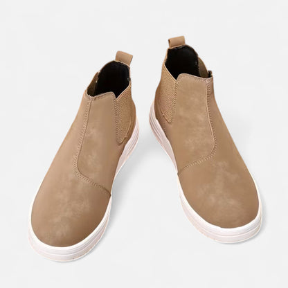 Herren Chelsea Boots Lederoptik Elastisch